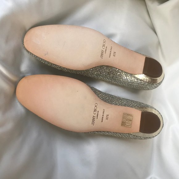 JIMMY CHOO silver glitter finlay flats - Picture 4 of 10